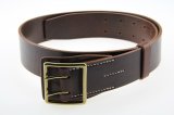 Ledergürtel 50 mm breit, Farbe vintage brown, Doppeldornschnalle Messing