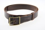Ledergürtel 40 mm breit, Farbe vintage brown, Doppelstegschnalle Messing